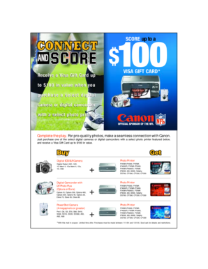 Canon Visa Gift Card Offer