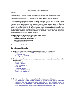 Sample rfp responses - Ex 2 Staples RFP Response 031210.pdf - Bidsync.com