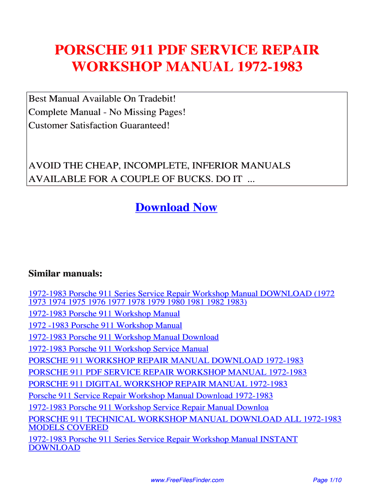 porsche 911 owners manual pdf download Preview on Page 1