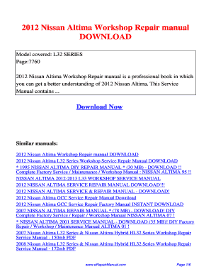 2012 Nissan Altima Service Manual Fill Online Printable Fillable Blank Pdffiller