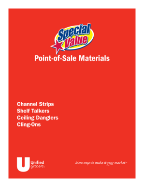 Point-of-Sale Materials Order Form