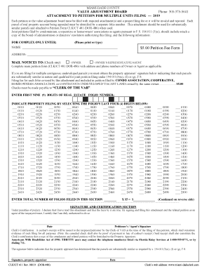 Miami-Dade County Value Adjustment Board Petition Attachment