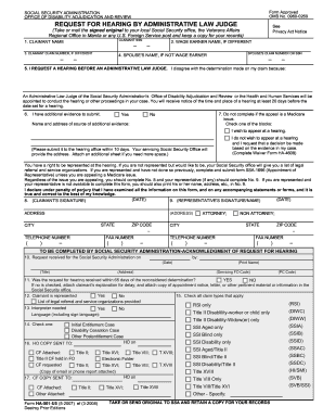 Request for Hearing by Administrative Law Judge