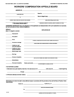 California WCAB Form 10