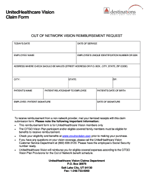 UnitedHealthcare Vision Claim Form