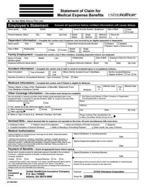 Medical Expense Benefits Claim Form
