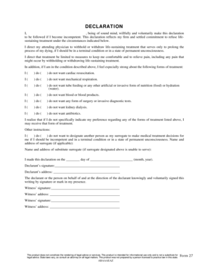 Living Will Declaration