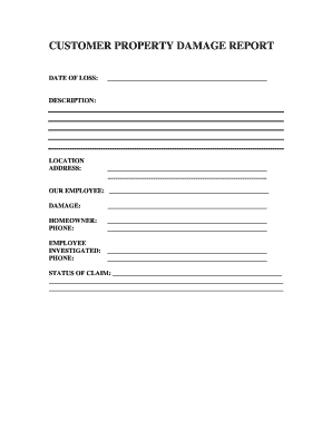 Customer Property Damage Report