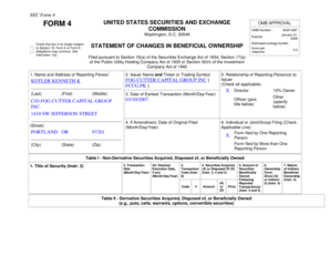 SEC Form 4 Statement of Changes in Beneficial Ownership