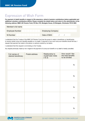 MMC UK Pension Fund Expression of Wish Form