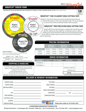 WrapCut Order Form