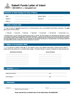 Letter of Intent Form - Gabelli