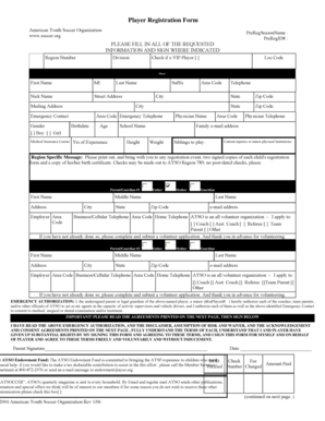 Player Registration Form