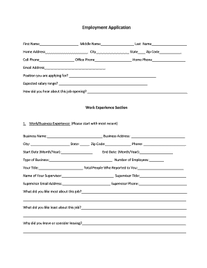 Employment Application Form