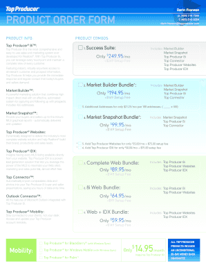 Product Order Form