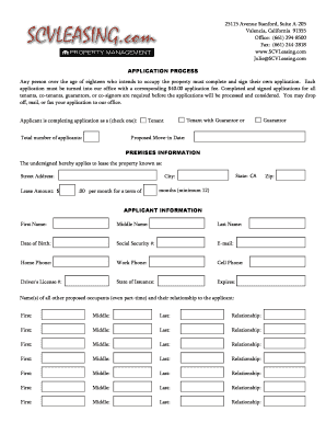 SCV Leasing Inc Lease Application