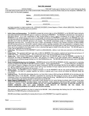 New Hampshire Entry Only Listing Agreement