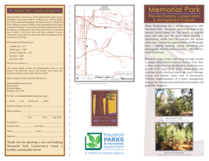 Memorial Park Tree Planting Form