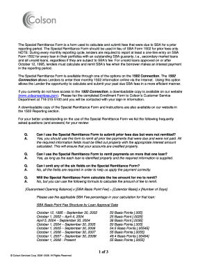 Special Remittance Form