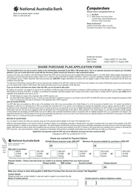 NAB Share Purchase Plan Application Form