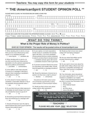 iAmericanSpirit Student Opinion Poll