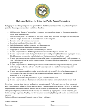 Library Computer Use Policy Agreement