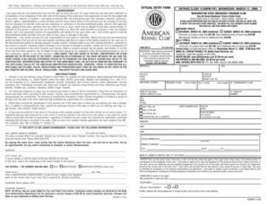 AKC Dog Obedience Trial Entry Form
