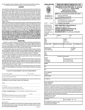 AKC Dog Show Entry Form