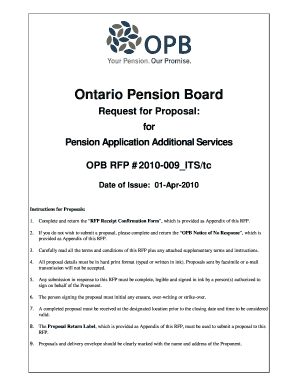 Fillable Online Ontario Pension Board Request for Proposal Fax Email ...