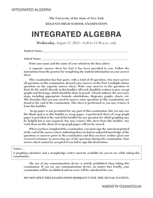 Integrated Algebra Regents Exam