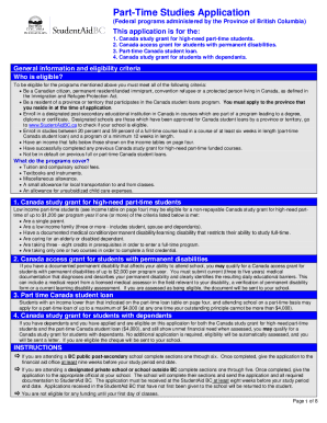 Part-Time Studies Application