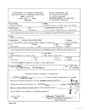 Florida Campaign Treasurer Appointment Form