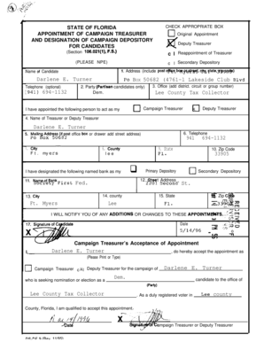 Florida Campaign Treasurer Appointment Form
