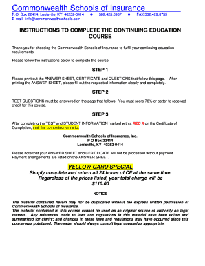 Kentucky Continuing Education Course