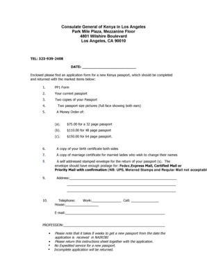 Kenya Passport Application Form