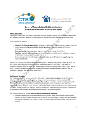 Federally-Qualified Health Centers Research Survey