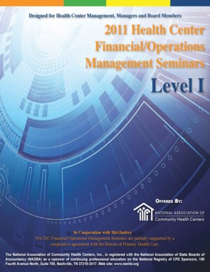 Health Center Financial Operations Management Seminar Registration