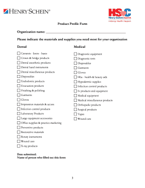 Product Profile Form