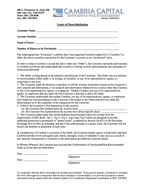 Letter of Non-Solicitation