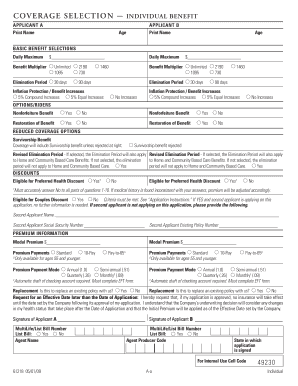 Long Term Care Insurance Application