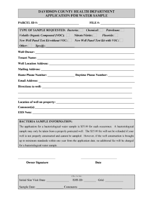 Davidson County Water Sample Application