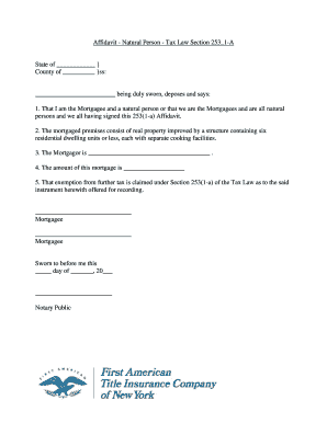 Affidavit for Tax Exemption
