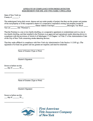 Affidavit - Smoke Detector - First American Title Insurance Company bb