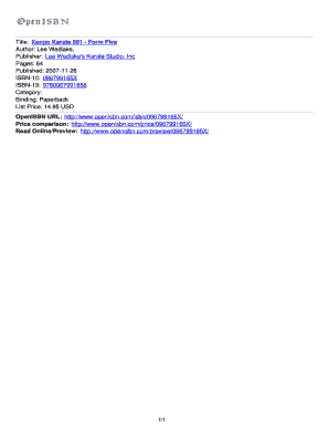 Price comparison template website - Title: Kenpo Karate 501 - Form Five Author: Lee ... - OpenISBN