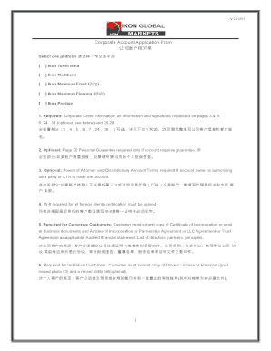 Corporate Account Application Form