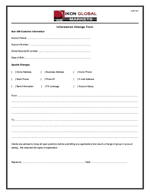 Ikon GM Customer Information Change Form