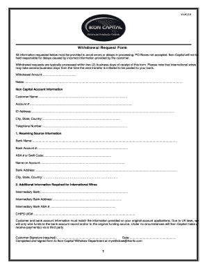 Ikon Capital Withdrawal Request Form