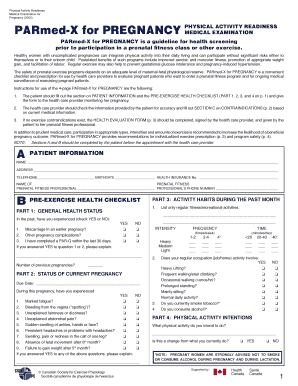 PARmed-X for Pregnancy Physical Activity Readiness Medical Examination