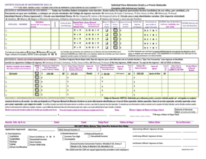 DISTRITO ESCOLAR DE WESTMINSTER 2013-14 Solicitud Para Alimentos Gratis y a Precio Reducido