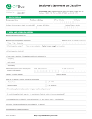 Employer’s Statement on Disability